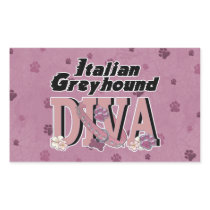 Italian Greyhound DIVA Rectangle Stickers