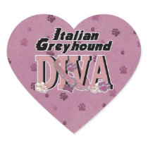 Italian Greyhound DIVA Heart Sticker