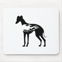 Italian Greyhound Flame Mouse Pads