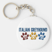 ITALIAN GREYHOUND Spaniel Dad Paw Print 1 Keychains