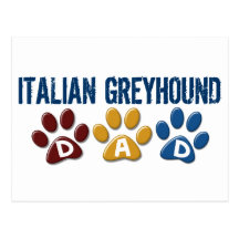 ITALIAN GREYHOUND Spaniel Dad Paw Print 1 Post Card
