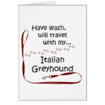 Italian Greyhound Travel Leash Greeting Card