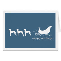 Italian Greyhounds Pulling Santa's Sleigh Cards