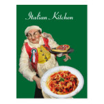 ITALIAN KITCHEN Green Recipe Postcard