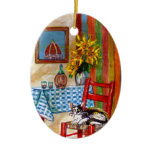 ITALIAN KITCHEN IN FLORENCE Red Ruby Christmas Ornament