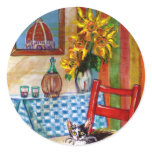 ITALIAN KITCHEN IN FLORENCE ROUND STICKERS