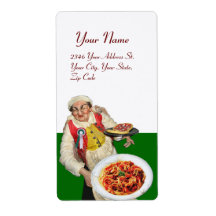 ITALIAN KITCHEN red green white Personalised Shipping Labels