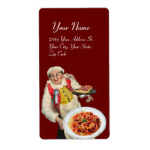 ITALIAN KITCHEN red green white Labels