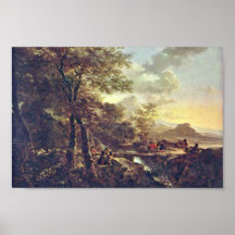 Italian Landscape With Draftsman. [1] By Jan Both Print