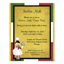 Italian Night Dinner Party Invitation