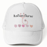 Italian Nurse Gifts--Hearts & Stethoscope Design Trucker Hat