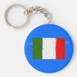 Italian oil painting style flag of Italy Key Chain