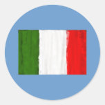 Italian oil painting style flag of Italy Round Sticker
