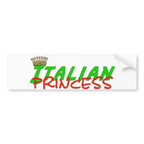 Italian Princess With Crown Bumper Sticker