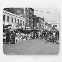 Italian Pushcart Market, Bronx: 1940 Mousepads