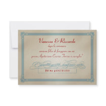 Italian Red White & Blue DIY Wedding RSVP Announcements