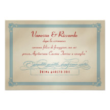 Italian Red White & Blue DIY Wedding RSVP Announcements