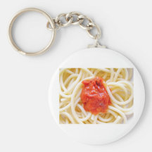Italian Spaghetti Pasta With Tomato Sausage Top Key Chain