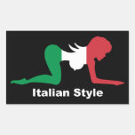 Italian Style Rectangular Sticker