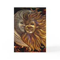 Italian Sun & Moon Carnaval Masks Card