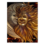 Italian Sun & Moon Carnaval Masks Post Card