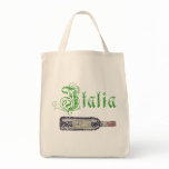 Italian Wine Bottle Grocery Tote Bag