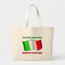 Italians And Wine, Improve With Age Canvas Bag