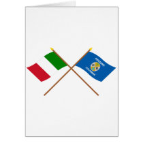 Italy and Calabria crossed flags