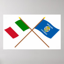 Italy and Calabria crossed flags