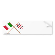 Italy and Sardegna crossed flags