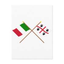 Italy and Sardegna crossed flags