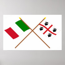 Italy and Sardegna crossed flags