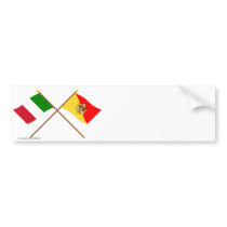 Italy and Sicilia crossed flags