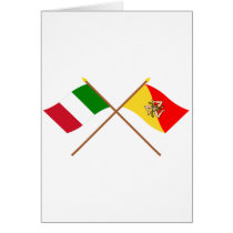 Italy and Sicilia crossed flags