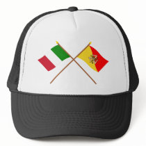 Italy and Sicilia crossed flags