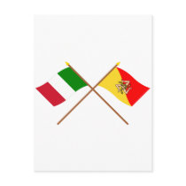 Italy and Sicilia crossed flags