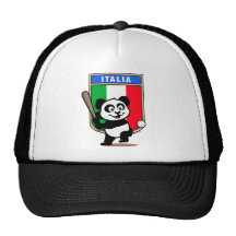 Italy Baseball Panda Trucker Hat