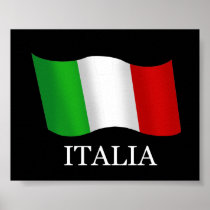 Italy Best seller wavy flag for Italians Poster