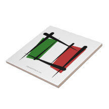 Italy Brush Flag Ceramic Tile