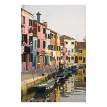 Italy, Burano. Colourful houses of line a Photo Art