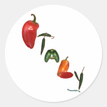 Italy Chili Peppers Round Stickers