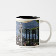 Italy, Como Province, Bellagio. Lakeside cafe. Coffee Mug