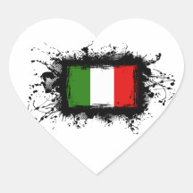 Italy Flag Heart Stickers