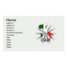 Italy Flag Map 2.0 Business Card Templates