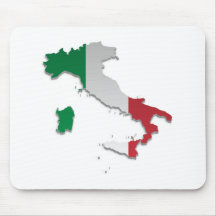 Italy Flag Map_2 Mousepads