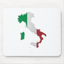 Italy Flag Map Mouse Pads