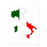 Italy flag map postcards