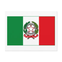 Italy Flag w COA (light) Postcard
