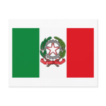 Italy Flag w COA Postcard