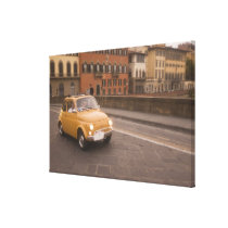 Italy, Florence. Fiat 800 Rally crosses Arno Gallery Wrap Canvas